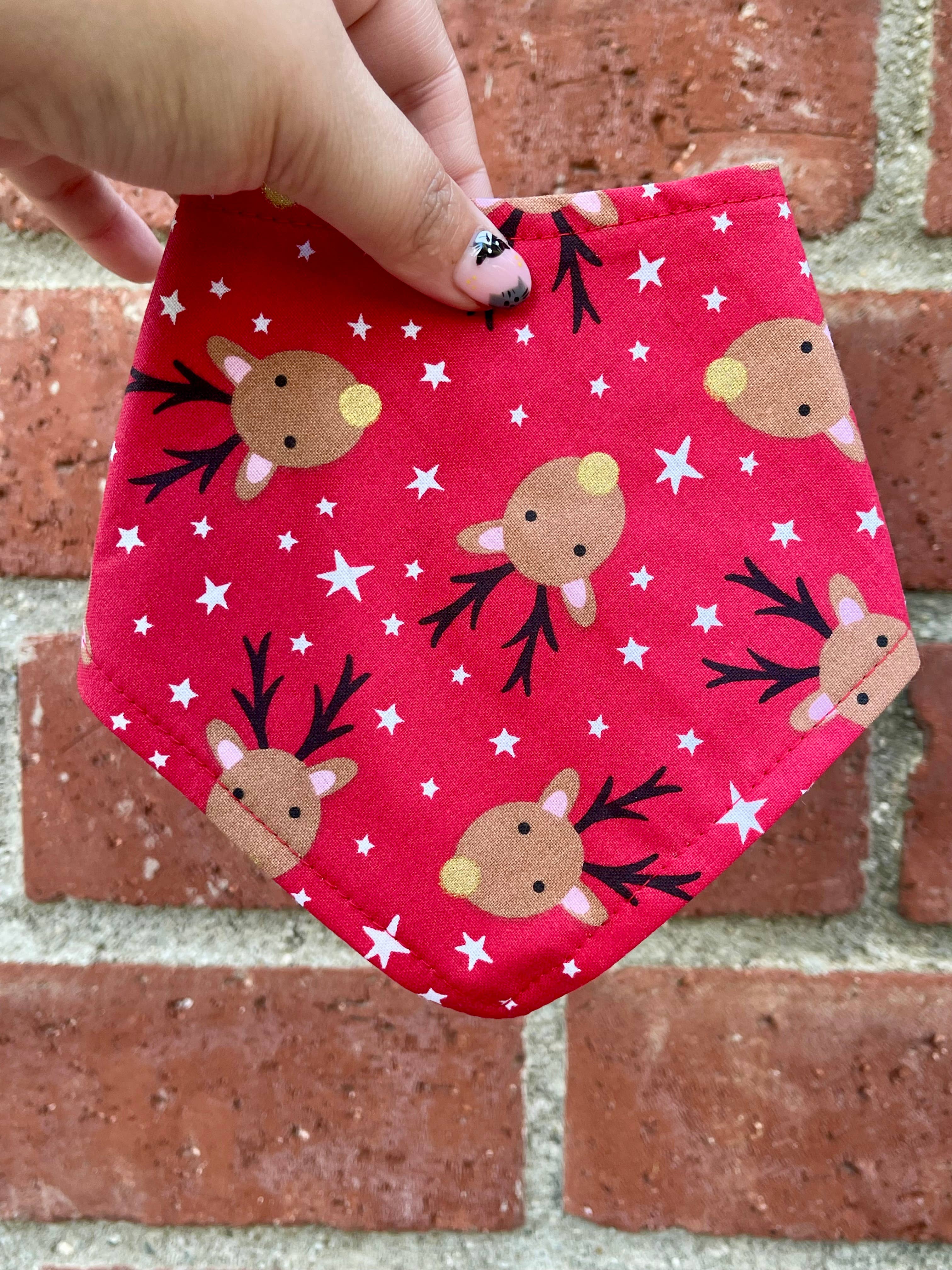 Very Vintage Designs - Wholesale Pet Bandana - Dog - Dasher – Reindeer Dog Bandana – Christmas Holiday Snap Scarf4