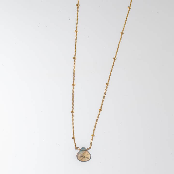 Colar de grampo de pedra única por atacado de Niyol Jewelry