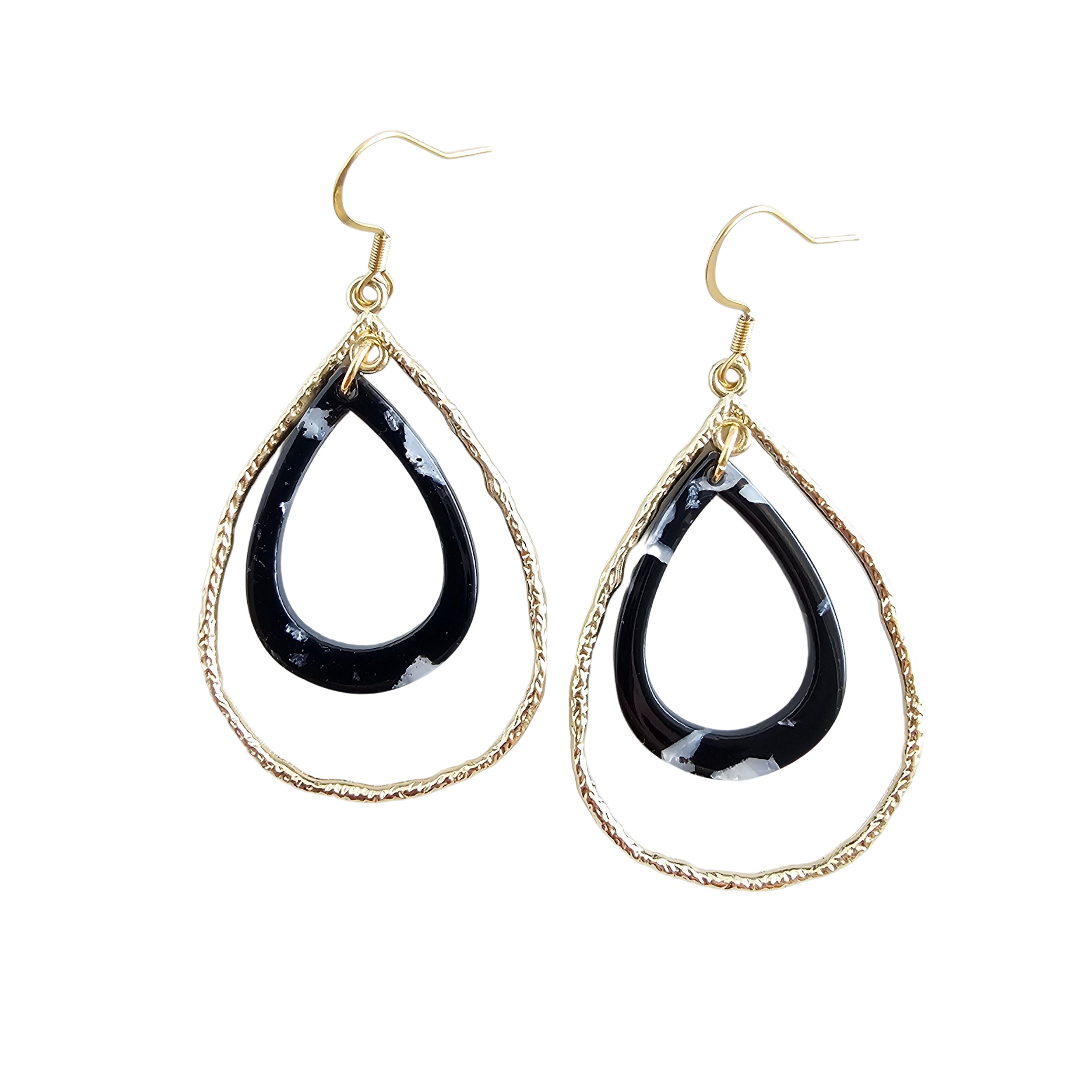 Spiffy & Splendid - Vente Boucles d'oreilles pendantes - Boucles d'oreilles Savannah - Noir Onyx // Bijoux, Automne7