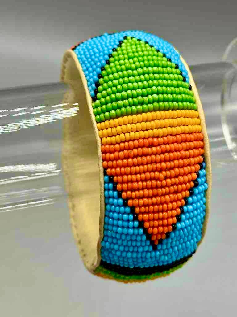 The Niger Bend - Wholesale Beaded Bracelet - Traditional Design Wide Beaded Leather Bracelet - Mali1