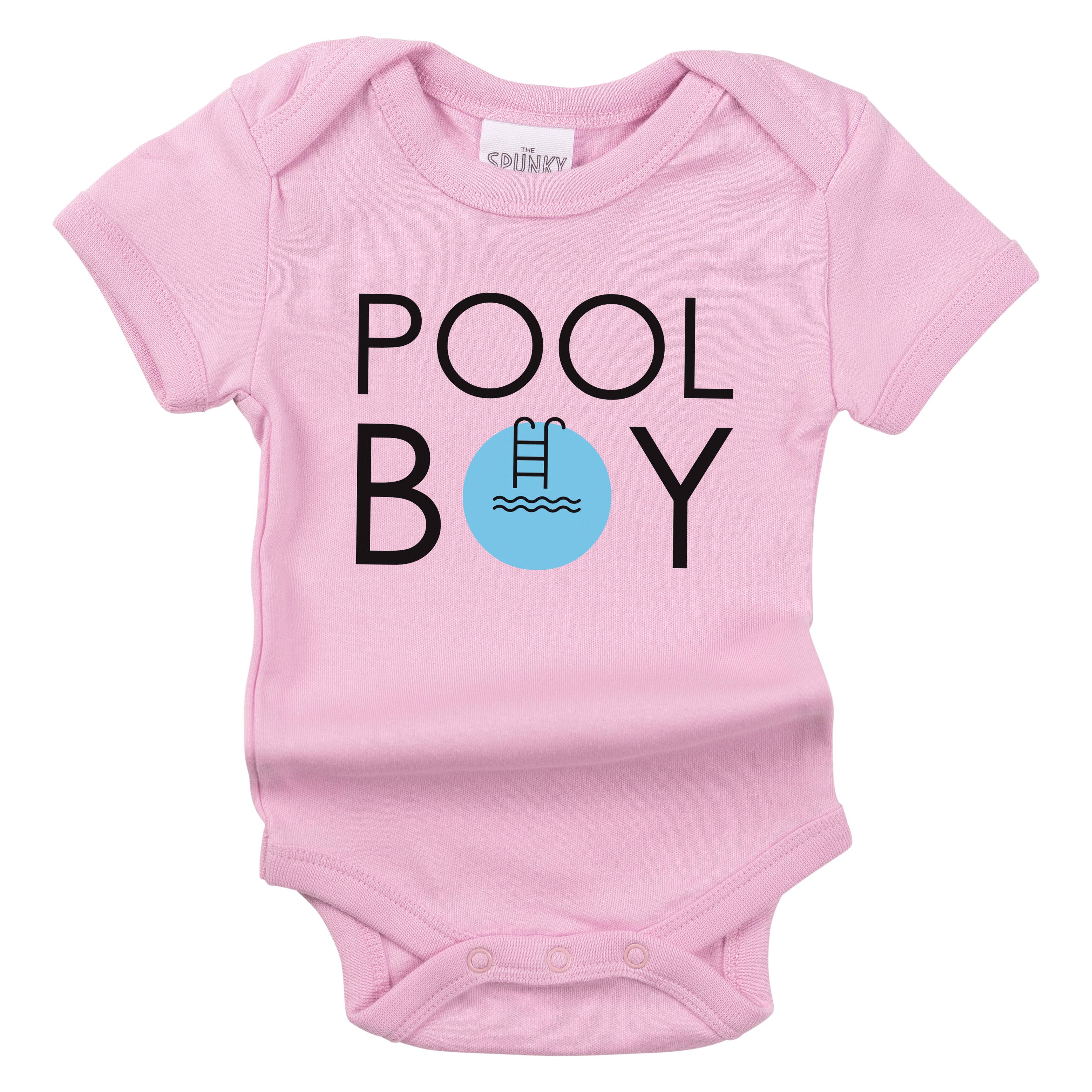 Spunky Stork – Großhandel T-Shirt mit Siebdruck – Kinder – Pool Boy Lustiges Sommer Kleinkind Kinder Bio Baby T-Shirt0