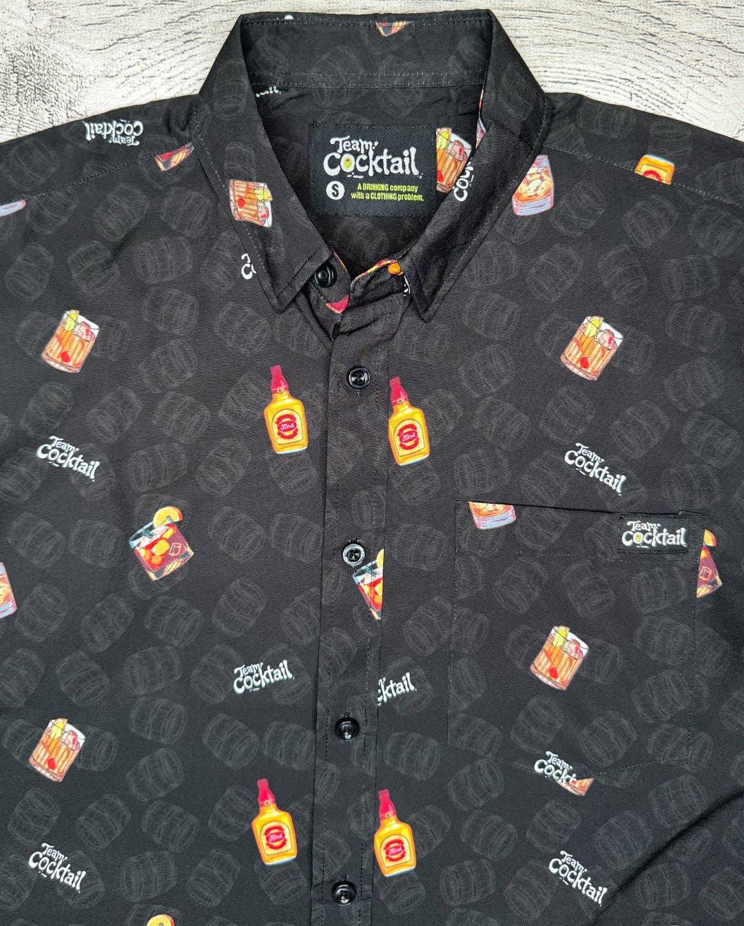 Team Cocktail - Wholesale Button Down Shirt - Unisex - Old Fashioned Bourbon Unisex Button Up3