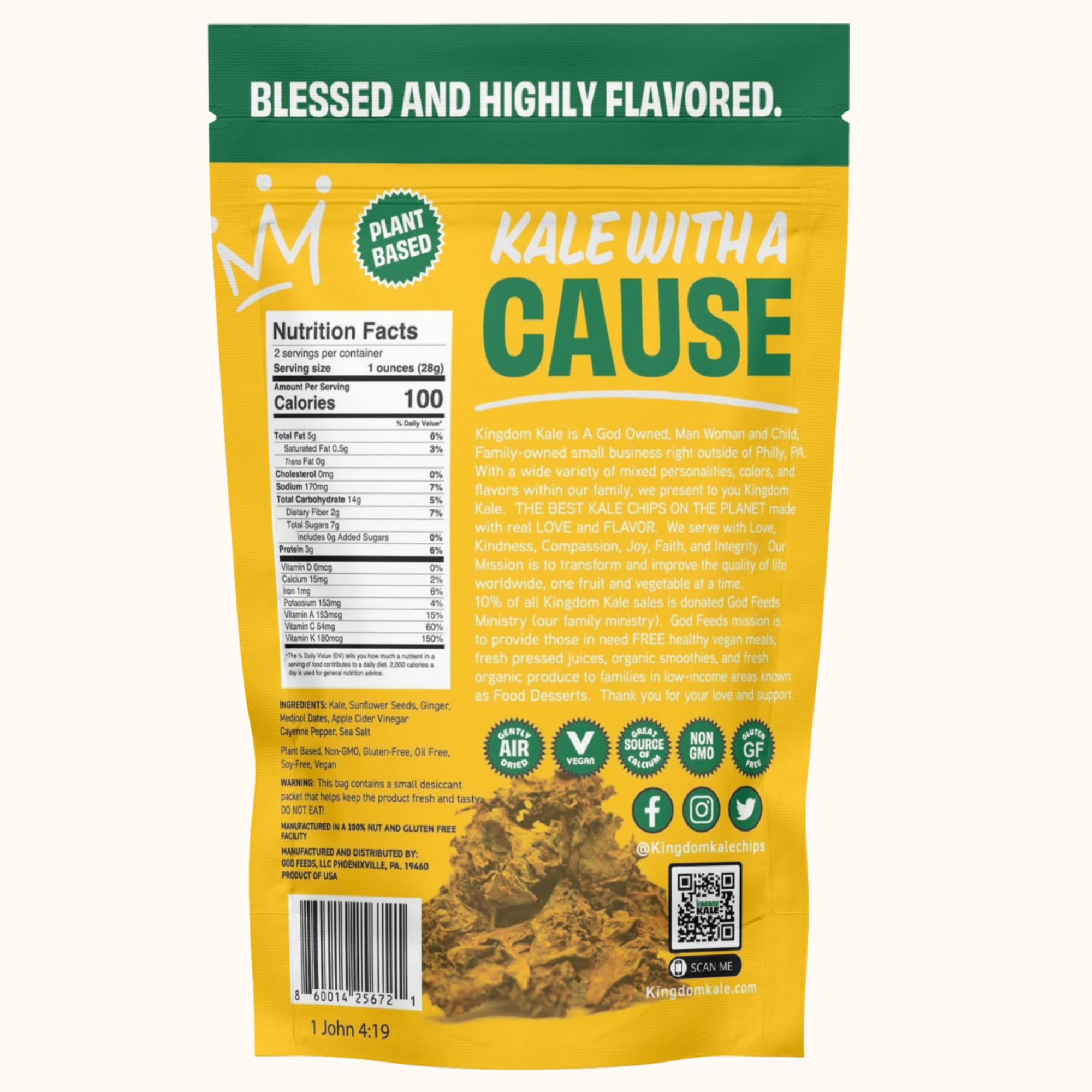 Kingdom Kale - Wholesale Chips - Ginger Date Kale Chips - Vegan, Gluten-Free, Non-GMO1