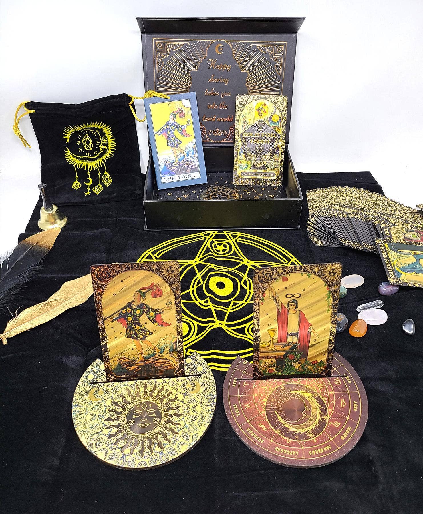 GREENROOTS USA LLC - Wholesale Tarot Cards - Rider-Waite Black Gold Foil Tarot Card Box Gift Set5