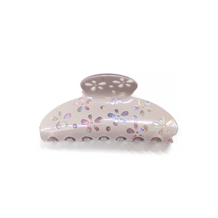 Girly - Wholesale Hair Clip - Women's - MARBLED ACRYLIC FLORAL HAIR CLIP