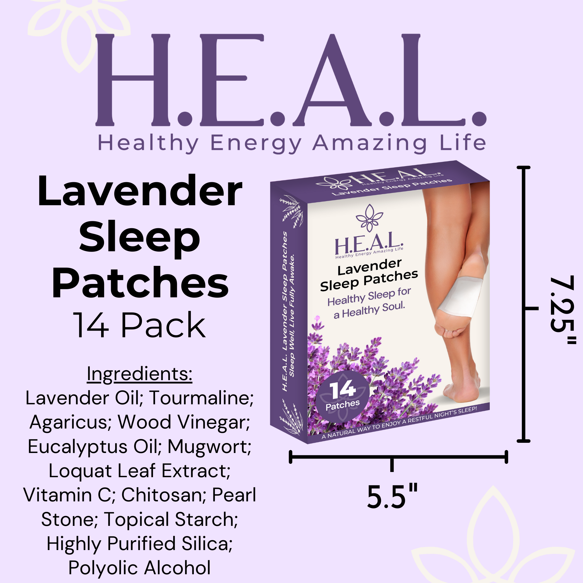 Healthy Energy Amazing Life - Vente Masques pour les pieds - Patchs de sommeil Bodytox lavande10