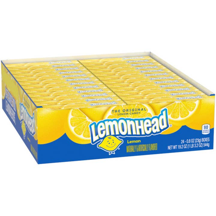 Long Island Candy Factory – Großhandel Bonbons – Lemonhead Original Süßigkeiten 24 Stück 0,80 Unzen Schachteln Tablett