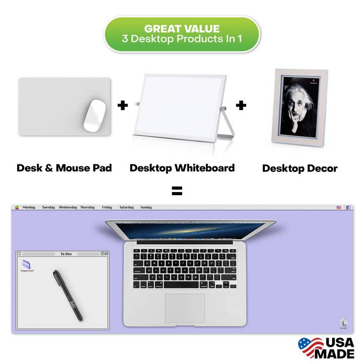 M.C. Squares - Wholesale Mousepad/Trackpad - M.C. Squares 3-in-1 Dry Erase Desk Mat, Mouse Pad & Retro Te1