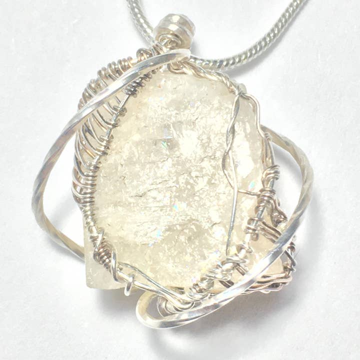 Wildheart Crystals - Wholesale Individual Charm/Pendant - Brazilian Phenacite Silver Wire-Wrap Pendant2