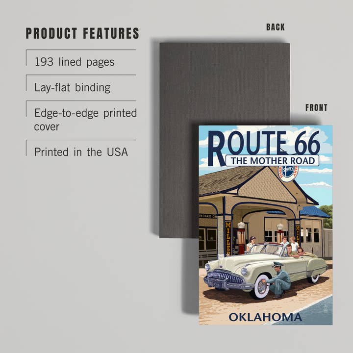 Lantern Press - Wholesale Journal/Diary - PREMIUM JOURNAL Oklahoma, Route 66, Service Station2