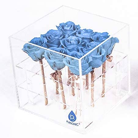 100% Natural 9 Preserved Roses Lasts at Least 1 Year! Blue for wholesale by Pursonic