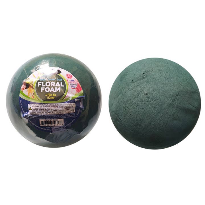 Flower Foam Round Sphere 4.75" Dia for wholesale by Deluxe Import Trading