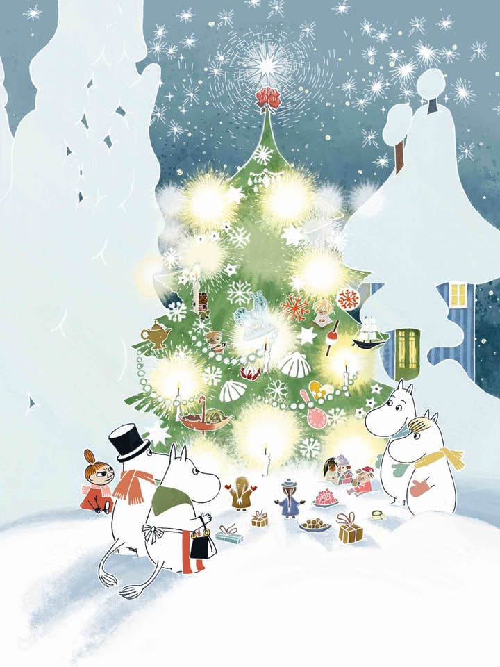 Noël Moomin, carte postale Moomin en bois pour la vente par Come to Finland