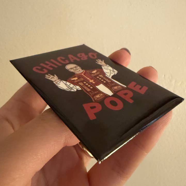 Lettering Works - Wholesale Magnet - Chicago Pope Leo XIV Thick Rectangle Magnet2