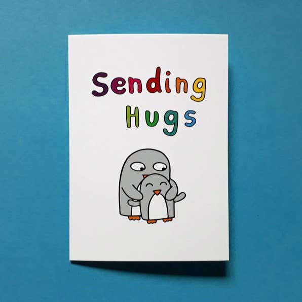 Karte zum Senden von Umarmungen (Young) für den Großhandel von Penguin Parade