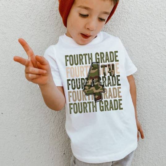 4th Grade Back to School Shirt- Camo Boys for wholesale by Southern Backroad Tees LLC