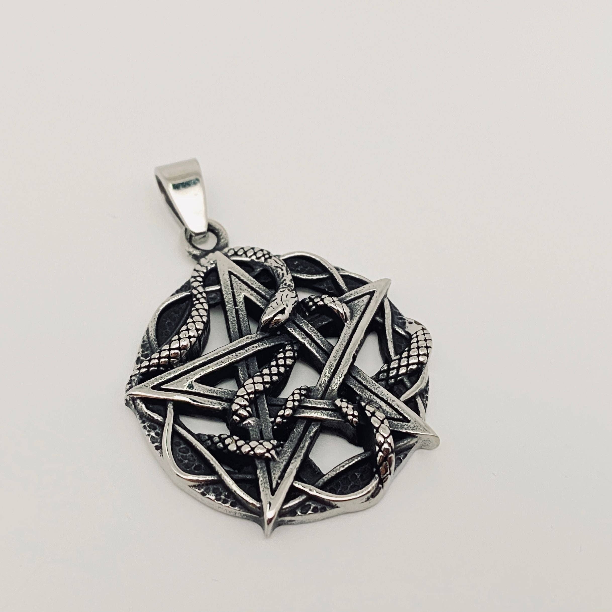 Pendentif simple Pendentif serpent en acier inoxydable à cinq branches en forme d'étoile | Cadeau en vente sur Faire1