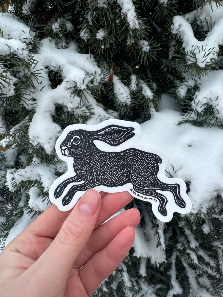 Rabbit Sticker for wholesale by Birch Bark Artworks
