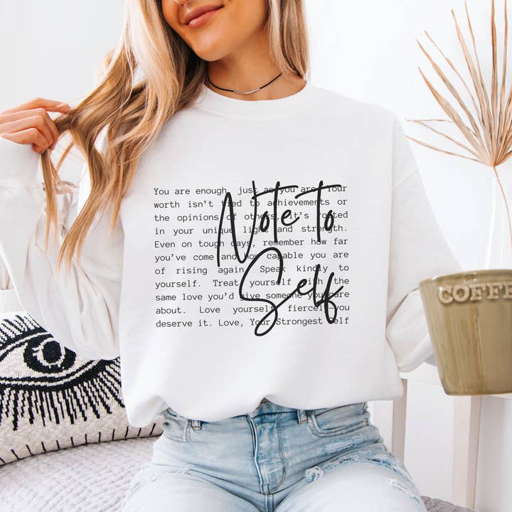 Trendznmore - Modern Graphic Apparel - Wholesale Graphic Sweatshirt - Women's - Note to Self Inspirational Definition Women's Sweatshirt