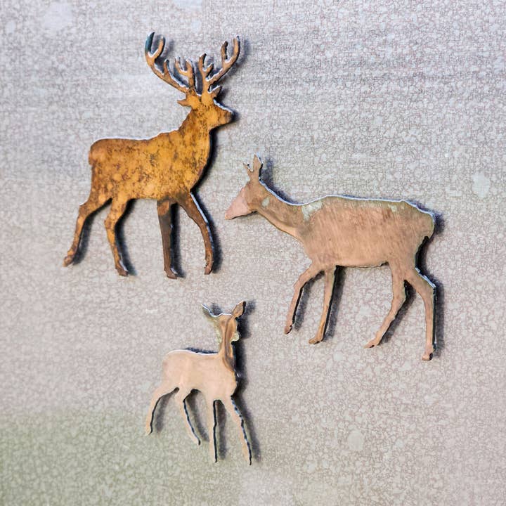 Deer Family Magnet Set for engroshandel hos Rustic Metalz