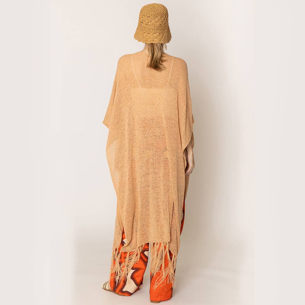 Fashion City - Venta al por mayor Kimono - Mujer - Cárdigan largo de punto con flecos y forro tipo kimono39