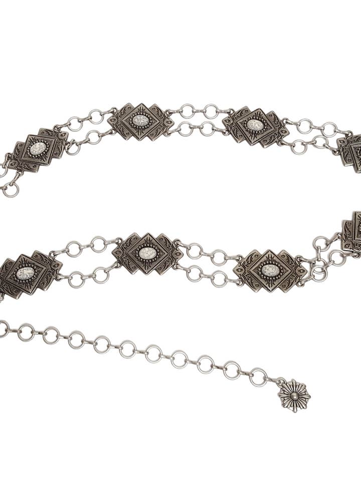 Navajo-Style Concho Chain Belt for wholesale by Axesoria West