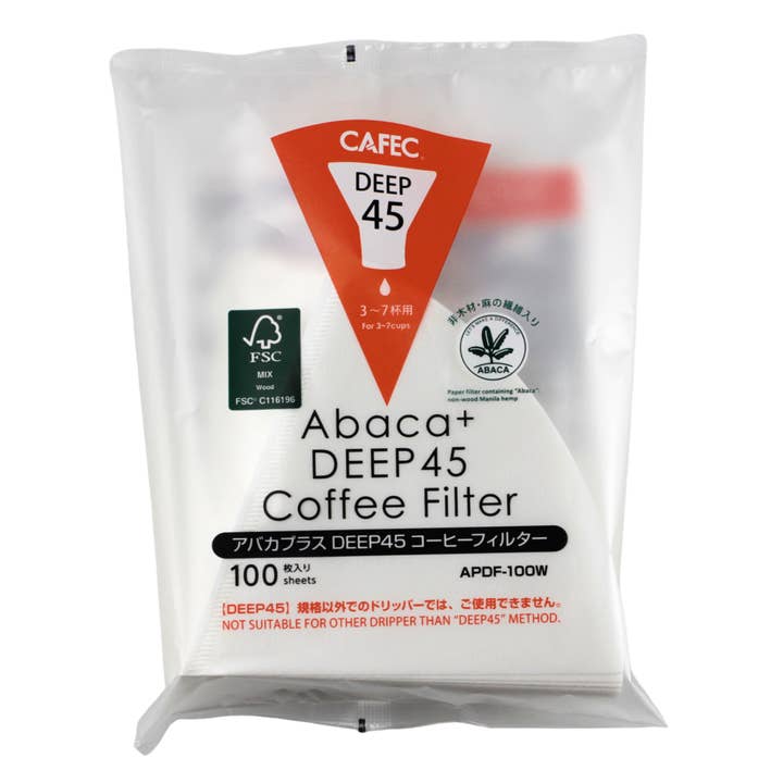 CAFEC Abaca+ Deep 45 Arita Ware Paper Filter | APDF-100W and other Purchase Wholesale 4 cone coffee filters. Free Returns & Net 60 Terms on Faire trending on Faire.