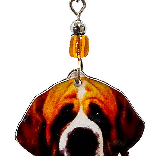 Acrylic Saint Bernard Dog Pet Dangle Earrings for wholesale by Pichincha