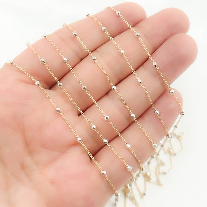 Jewels & Chains - Wholesale Link & Chain Necklace - 1186GF. 14k Gold Filled & Sterling Silver Satellite Chain