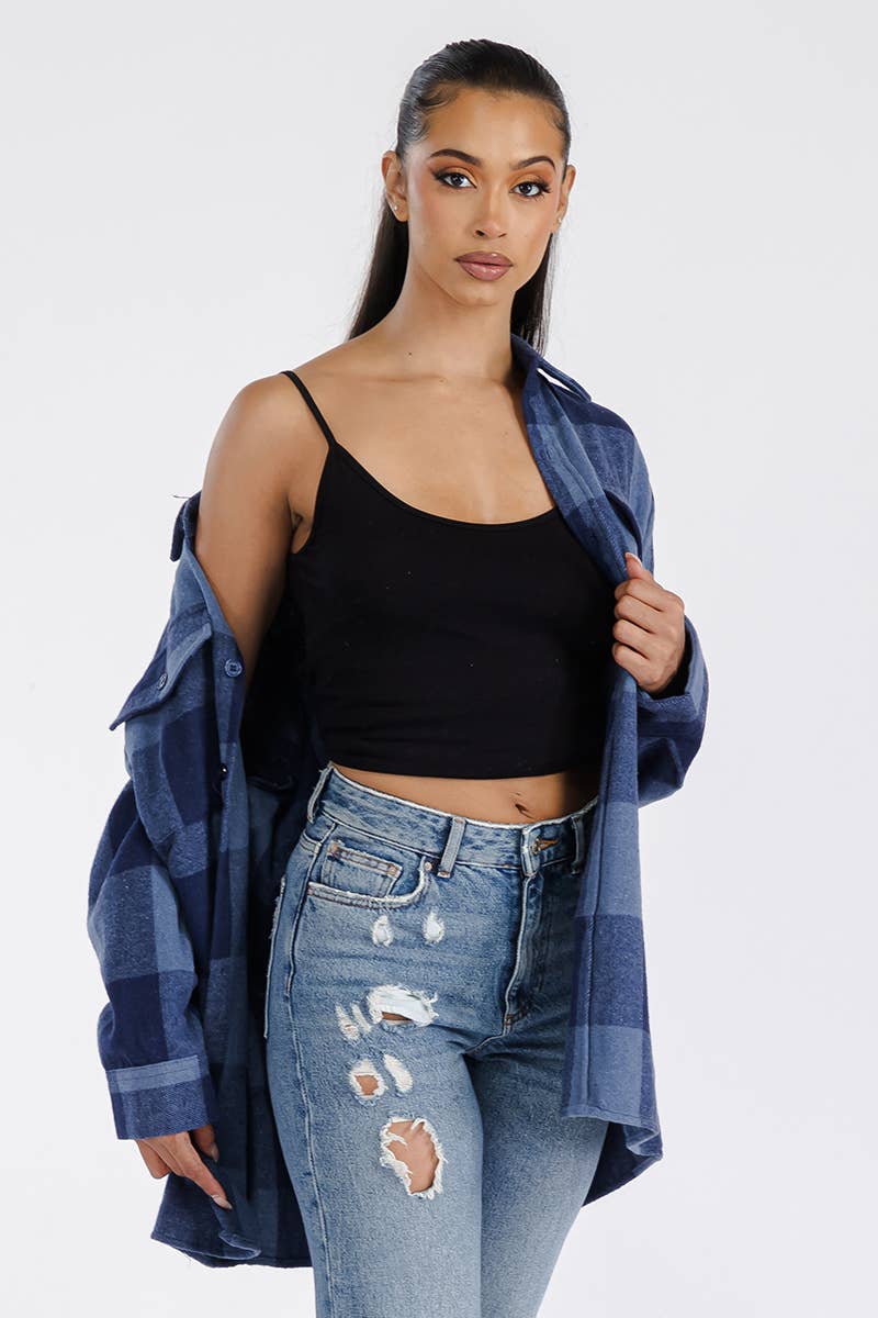 WEIV - Wholesale Shirt Jacket/Shacket - Women's - Boyfriend Oversized Soft Flannel Shacket8