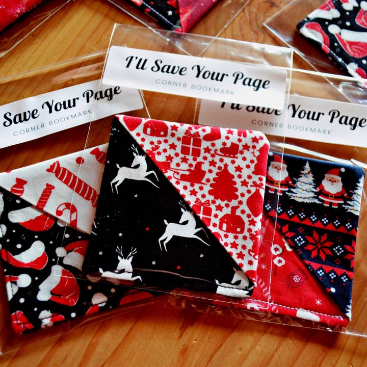 Evergreen View Farm - Wholesale Bookmark - Christmas Holiday Bookmarks Corner Fabric Gifts Readers4