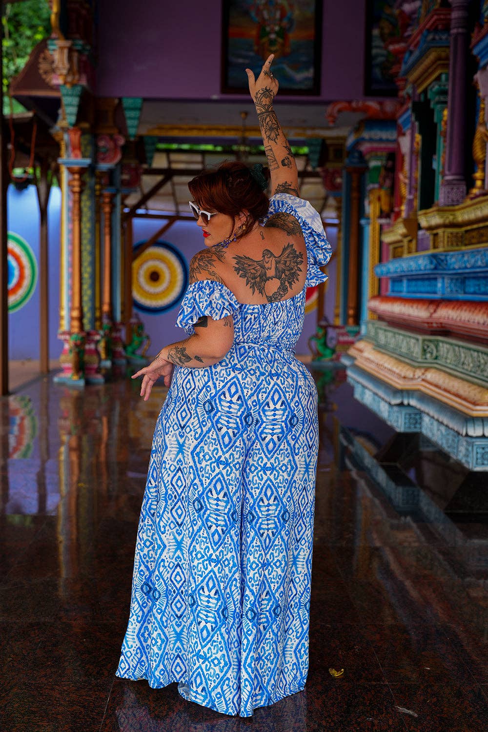 Jinx the label - Wholesale Pants - Women's - Chantelle Palazzo Pants - Abstract Blue18