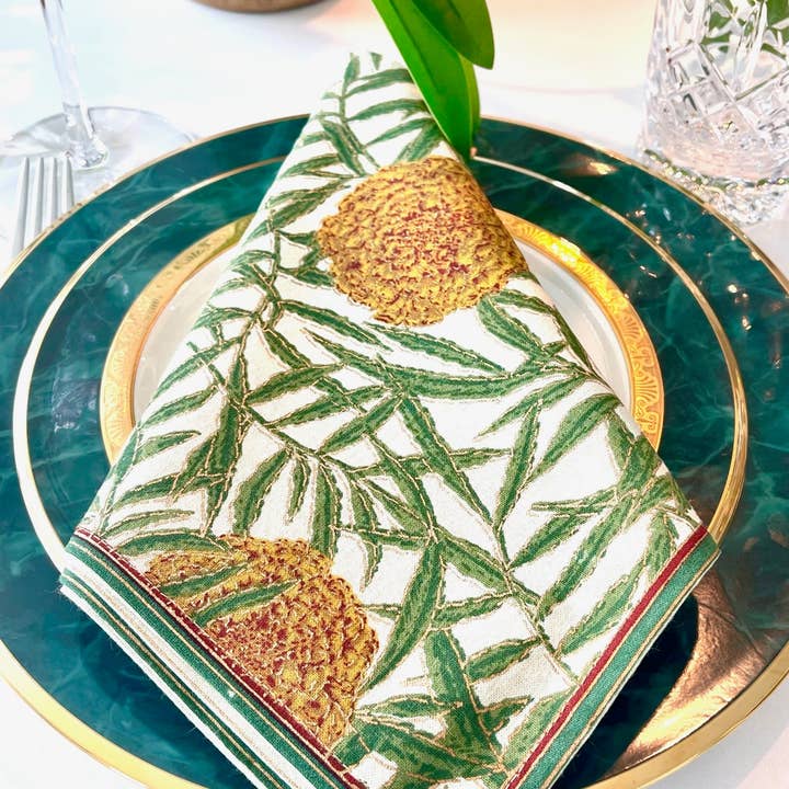 Hand-Printed Dinner & Cloth Napkins - Set of 6 for wholesale by Wildflower Blue