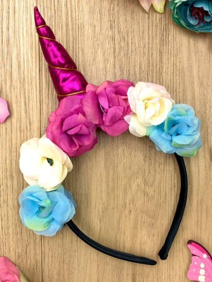 Girls Flower Unicorn Fairy Headband for wholesale by Mia Belle Girls • Wholesale