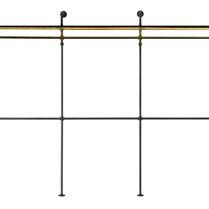 39F Inc. - Wholesale Coat Rack - Black Industrial Rack - 118.3", Reversible, LED & Shelves14