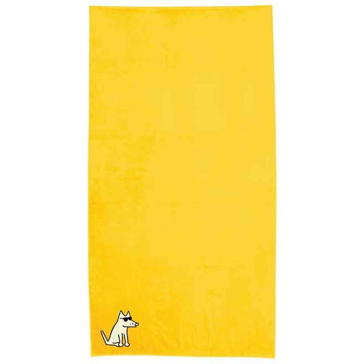 Toalla de playa extragrande de felpa amarilla sol para venta al por mayor de Teddy the Dog