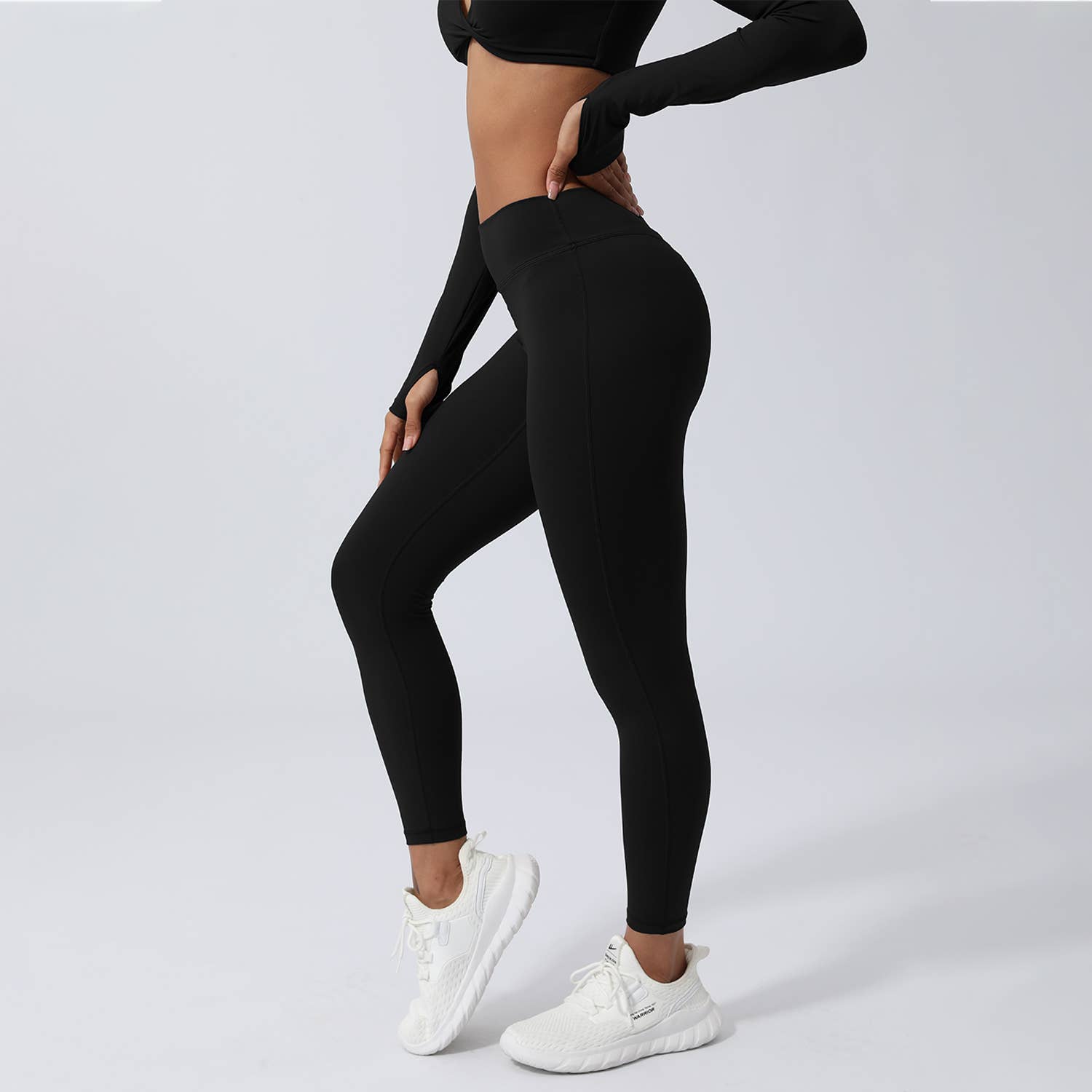 Sodalemon - Wholesale Athletic/Lounge Leggings - Women's - Women Peach Hip V Cross Back Fitness Yoga Leggings7
