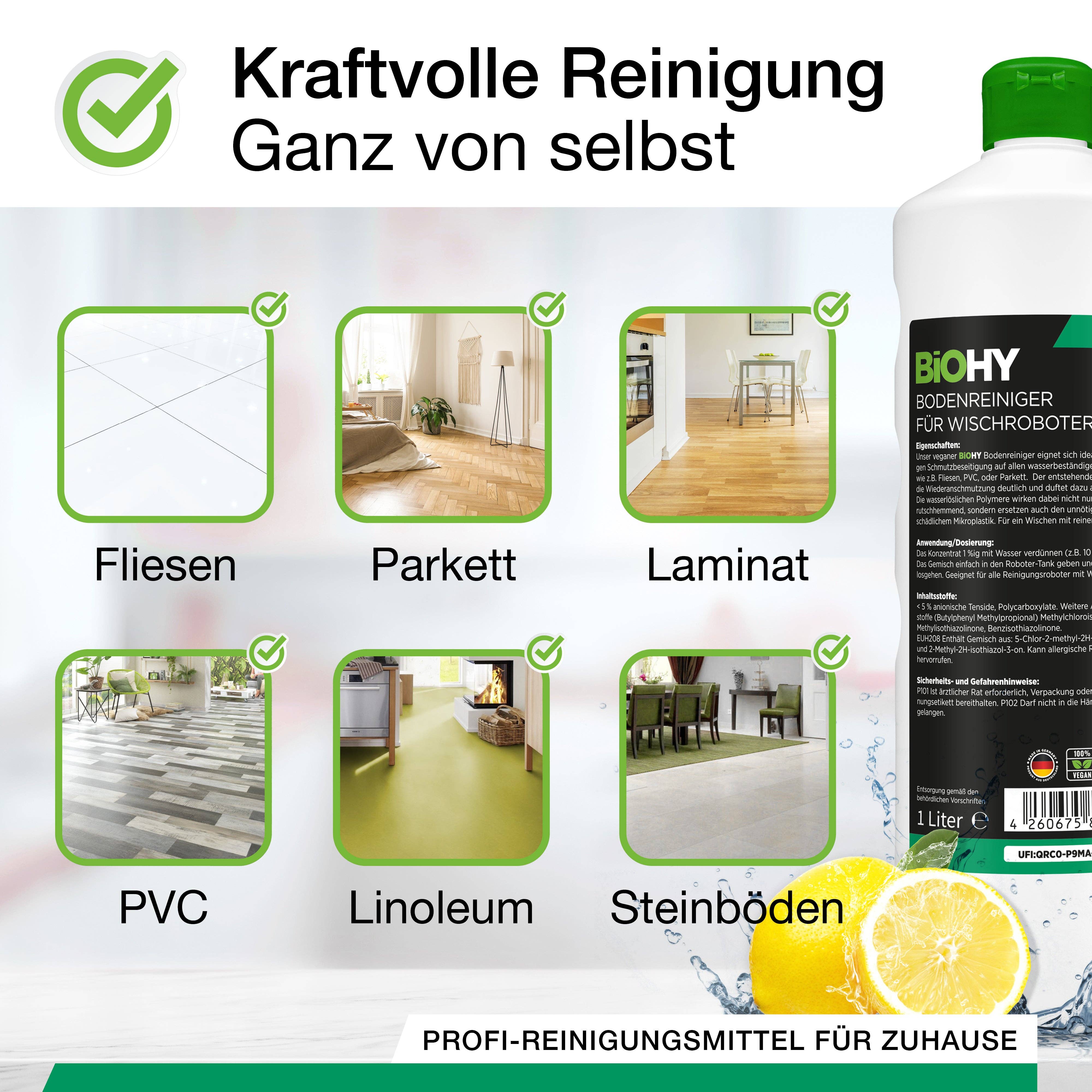 BiOHY - Wholesale Proteïne/superfoodpoeder - BiOHY vloerreiniger voor dweilrobots, glansreiniger, vloeronderhoud, bio-concentraat, B2B3