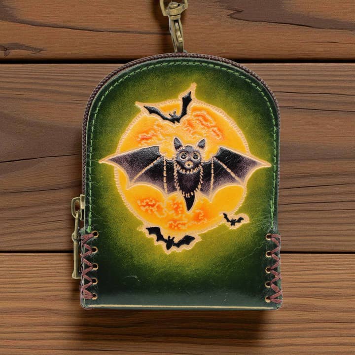 Sunflower Handmade leather inc - Wholesale Portemonnee - Dames - AE003 handgemaakte leren vleermuis muntportemonnee mini rugzak4