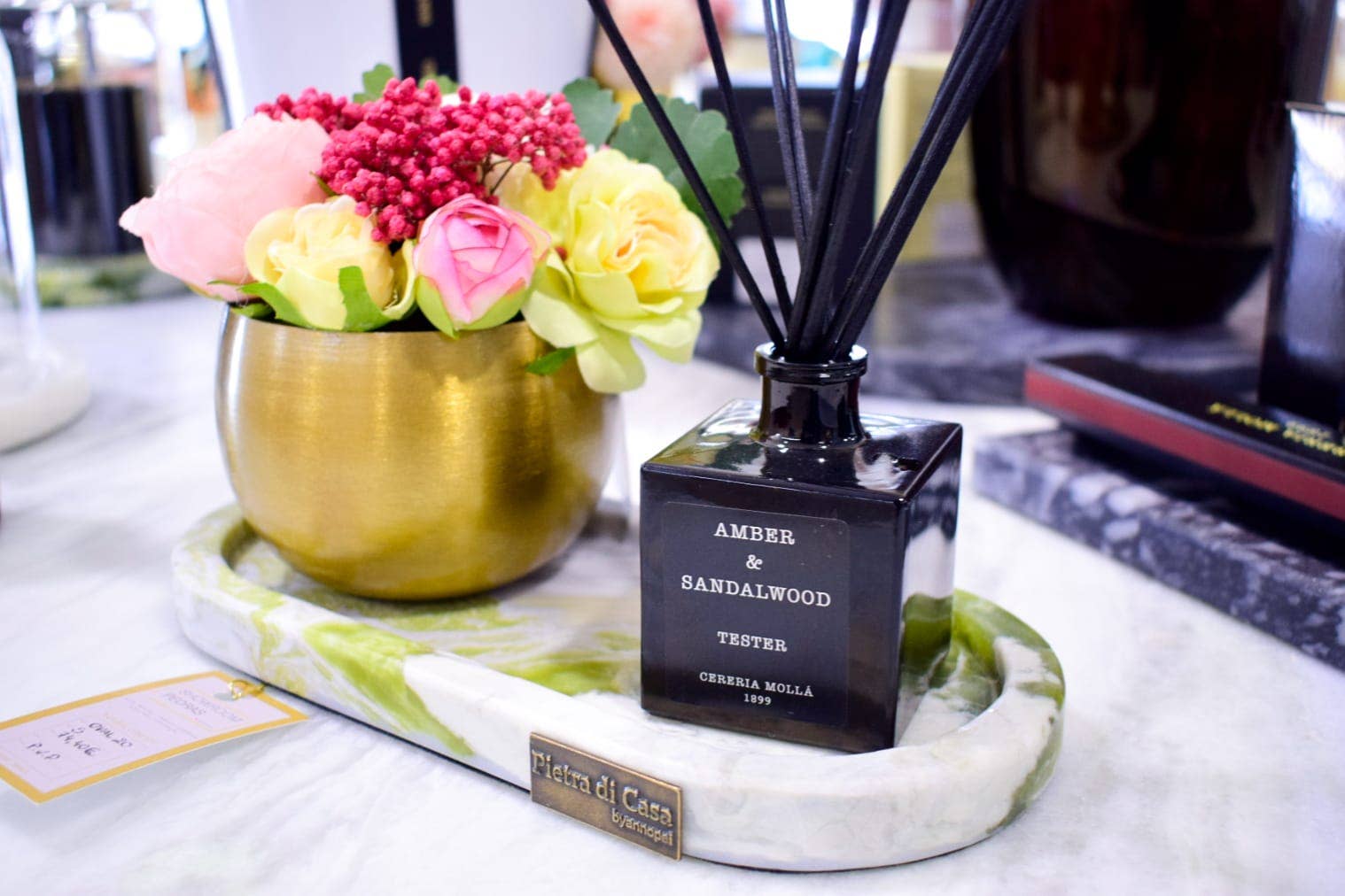 PIETRA DI CASA - Venta al por mayor Bandejas decorativas - Bandeja de mármol - PAPA ALANA - Ovalada Ice Jade1