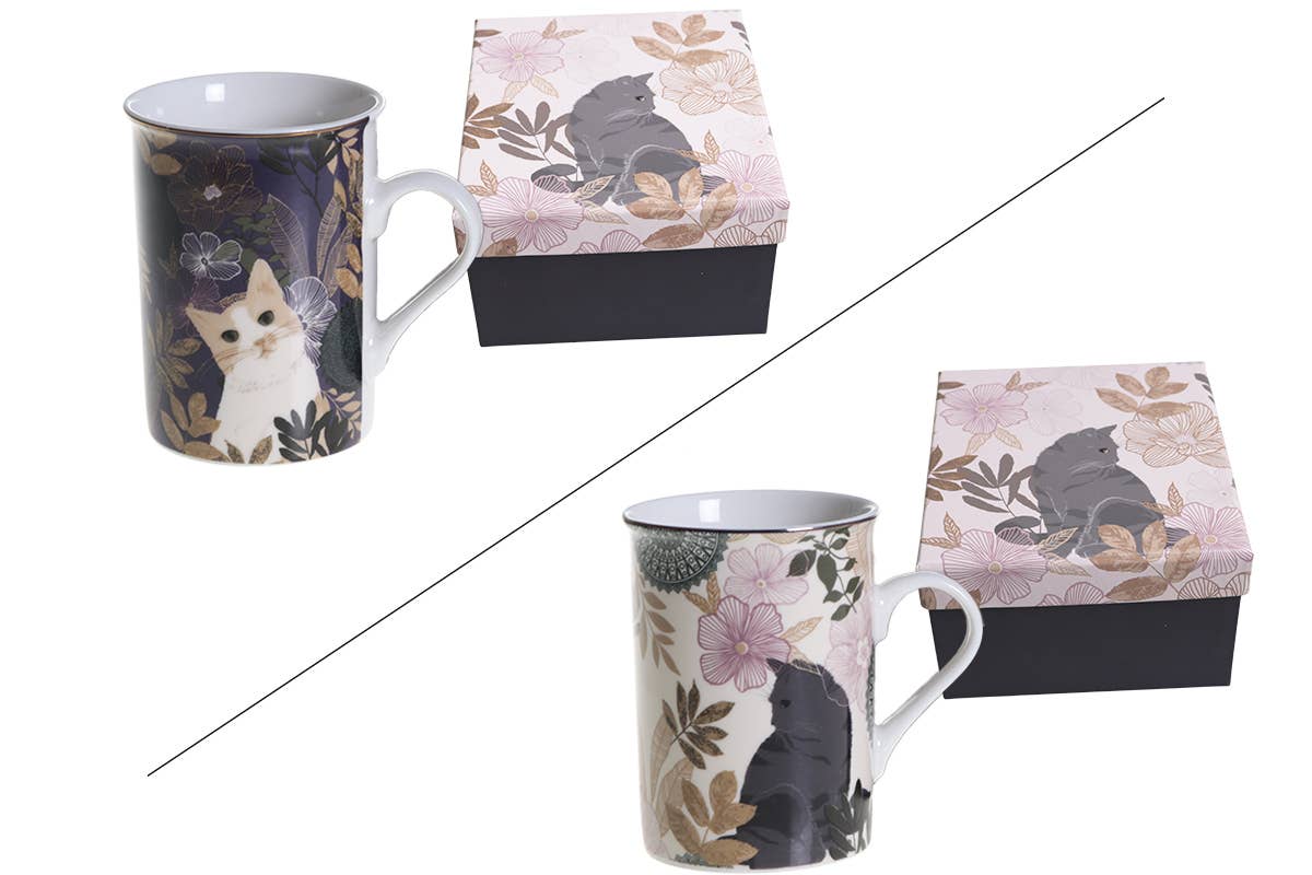 Socadis - Wholesale Coffee Mug - AU6024 - Mug 300 ml Chats Assortis Florabelle - Florabelle0