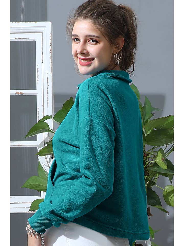 Lily Clothing - Wholesale Fleece - Women's - NECK HALF ZIP UP FLEECE PULLOVER ANORAK JACKET9