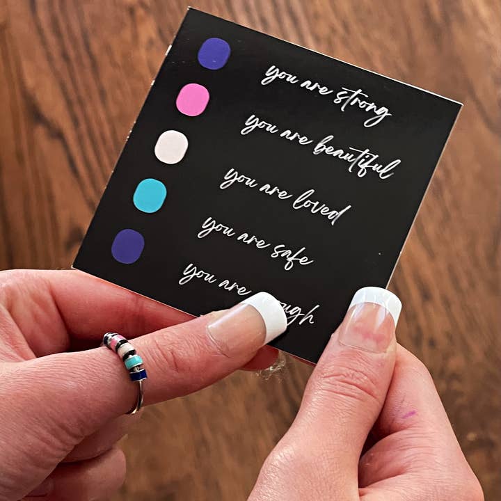 Lasting Impressions CT - Wholesale Band/Stacked Ring - Wholesale | Anxiety Spinner Rings with Motivational Card3