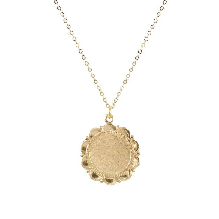 Gold Filled Round Charm Chain Necklace Pendant for wholesale by outofoffice