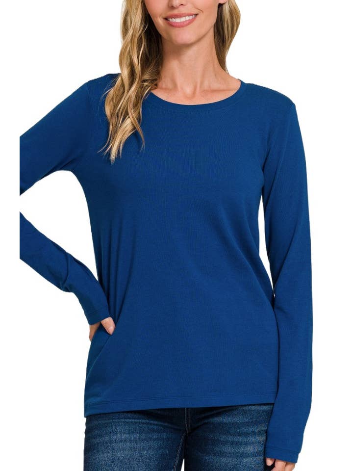 Vanilla Monkey - Wholesale Knit Top - Women's - Cotton Crew Neck Long Sleeve T-shirt3