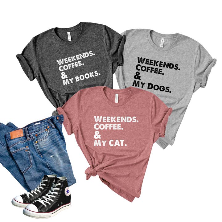Coffee, Dogs & Cats - T-shirt da donna per la vendita all'ingrosso da parte di Custom T Story