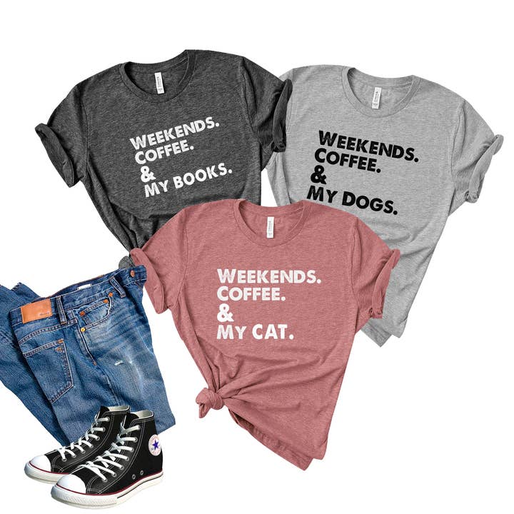 Coffee, Dogs & Cats - T-Shirt für Damen für den Großhandel von Custom T Story