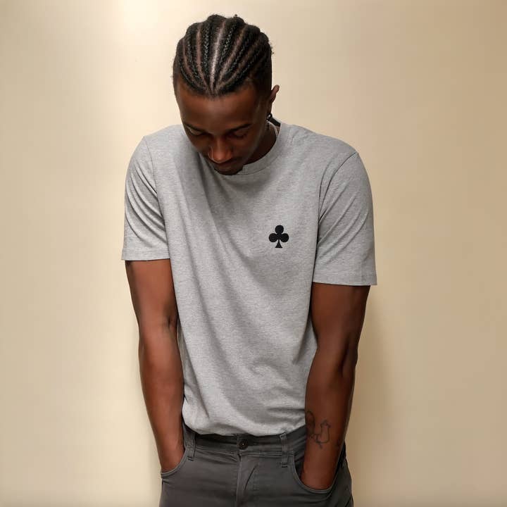 Anthracite Mottled Grey Clover T-shirt for wholesale by monsieurbarr