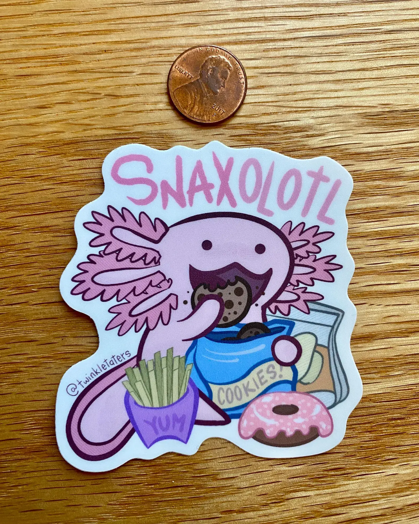 Designs by Diana - twinkletaters - Wholesale Phone & Laptop Stickers - Axolotl Pun Vinyl Sticker2