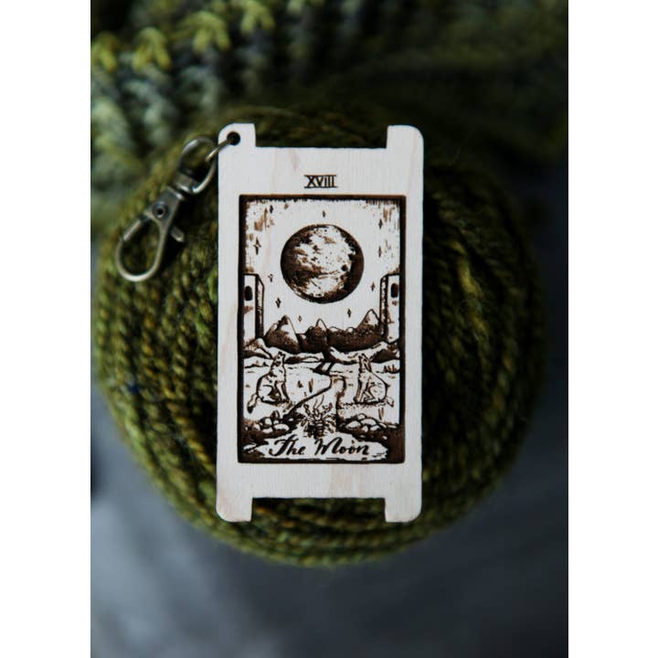 Moon Tarot Card WPI Ruler for Yarn Gauge - Maple Wood for wholesale by Sunrise Grove